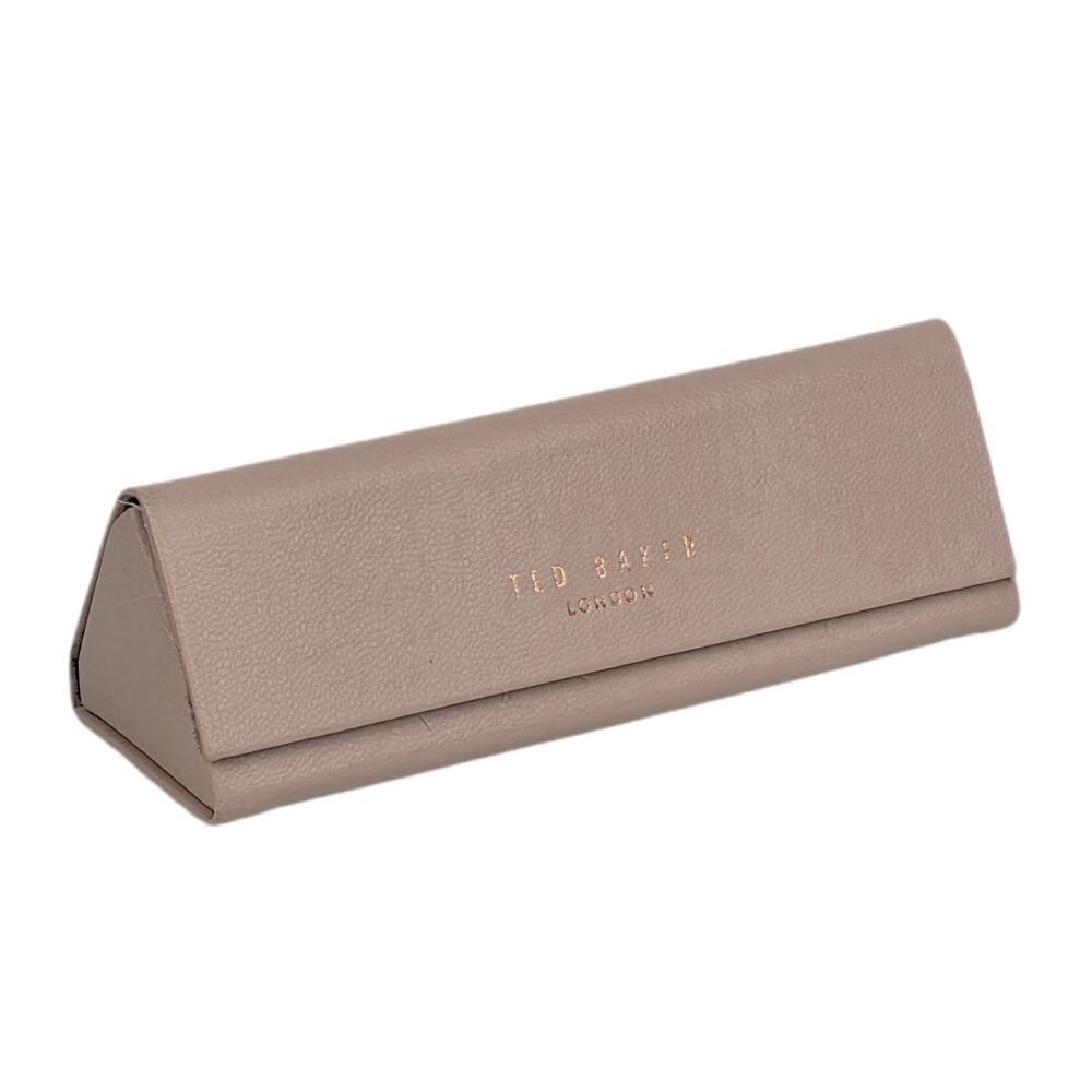 TED BAKER LONDON PINK COLLAPSIBLE EYEGLASS CASE – FLORAL LINING – 6" × 2.25"